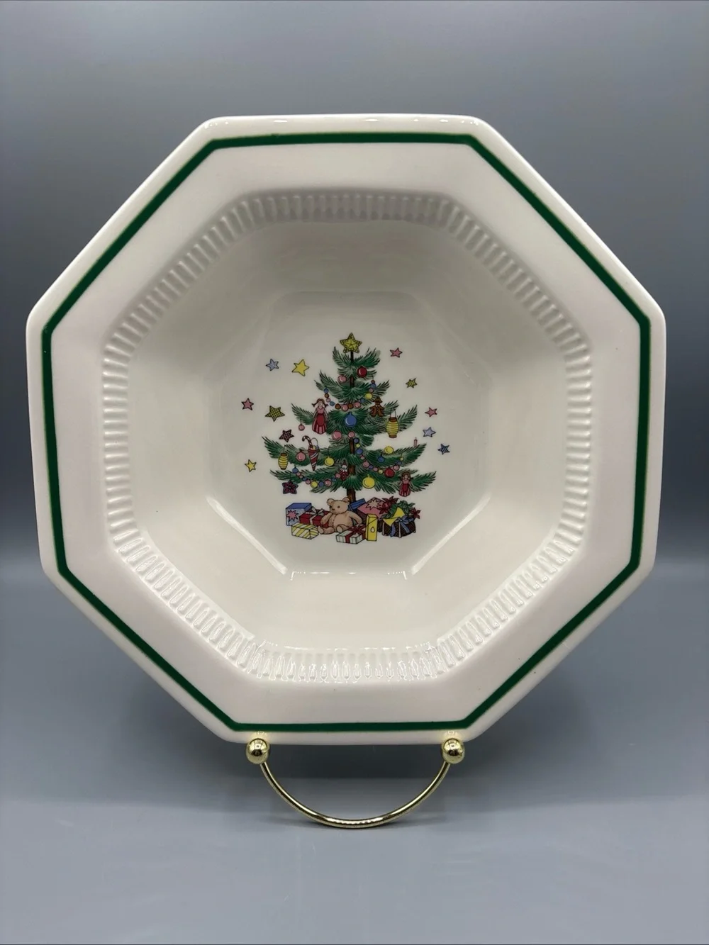 Vintage Nikko CHRISTMASTIME Octagonal Vegetable Serving Bowl EUC No Chips